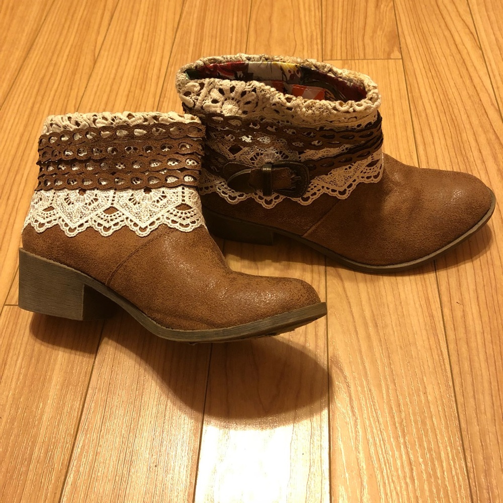 Tigebear Republik Brown Vintage Style Ankle Boot
